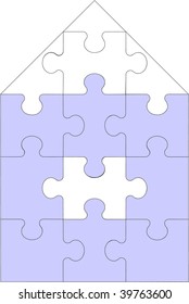 Vector. Abstract home puzzle in color 11. More Puzzles see in portfolio