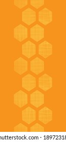 Vector abstract honey yellow honeycomb fabric textured vertical seamless pattern background