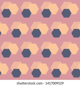 Vector Abstract HoneyComb Shapes in Retro Colors seamless pattern background.