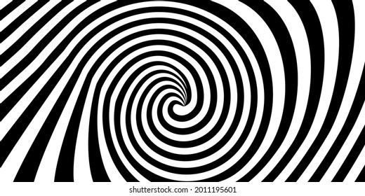 Vector of abstract horisontal  striped background with spiral.Black and white
