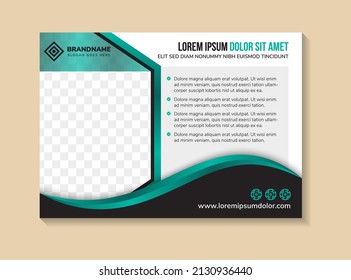 Banner horizontal abstracto vectorial con fondo moderno futurista de alta tecnología azul turquesa. Plantilla avanzada de diseño de volante de tecnología. combinación de colores azul, negro y blanco