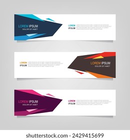 Vector abstract horizontal banner design web template