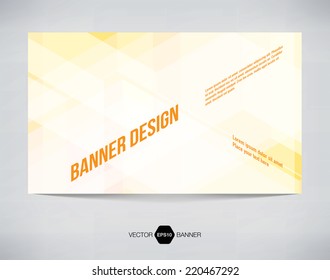 Vector abstract horizontal banner with light yellow modern futuristic hi-tech background