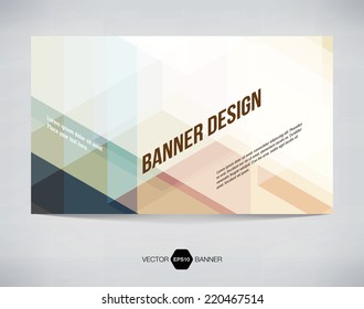 Vector abstract horizontal banner with modern futuristic hi-tech background