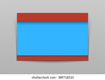 Vector abstract horizontal banner red and blue, modern material background