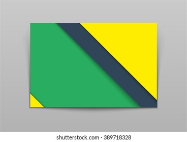 Vector abstract horizontal banner yellow, grey and green , modern material background