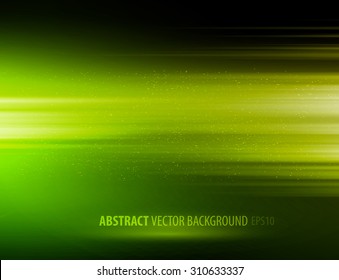 Vector abstract horizontal energy design green color on dark background