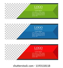 Vector Abstract Horizontal Web Banner Template Photo Picture Space