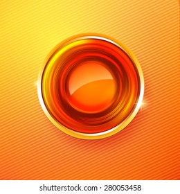 Vector abstract Hot colors abstract circle badge on orange background. Modern award concept. 