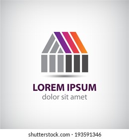 vector abstract house icon, logo for your company, construction materials 