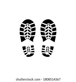 Vector abstracto botas humanas o zapatillas de deporte icono Silueta de zapato negro Ilustración del vector