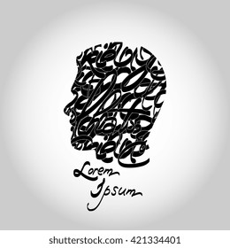 Vector abstract human head silhouette logo
