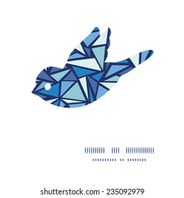Vector abstract ice chrystals bird silhouette pattern frame