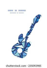 Vector abstract ice chrystals guitar music silhouette pattern frame