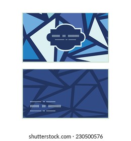Vector abstract ice chrystals horizontal frame pattern business cards set