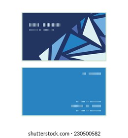Vector abstract ice chrystals horizontal corner frame pattern business cards set
