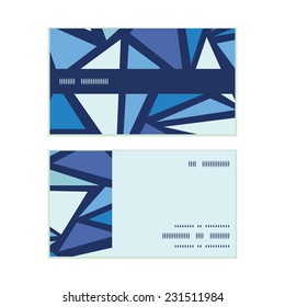 Vector abstract ice chrystals horizontal stripe frame pattern business cards set