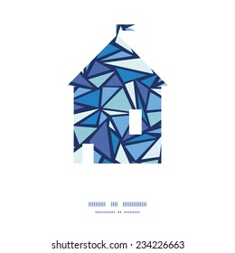 Vector abstract ice chrystals house silhouette pattern frame