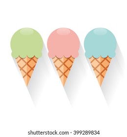 Vector abstract ice cream in flat design