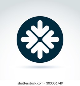 Vector abstract icon with arrow, abstract symbol, design element.