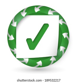 vector abstract icon with arrows and check box
