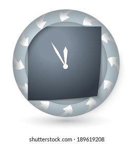 vector abstract icon with arrows and clock