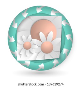 vector abstract icon with arrows and flowers