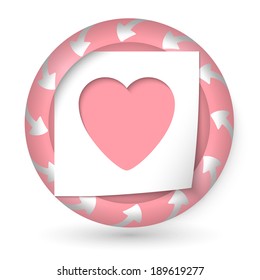 vector abstract icon with arrows and heart