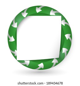 vector abstract icon with arrows and paper on note