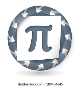 vector abstract icon with arrows and pi sign
