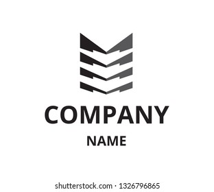 Vector Abstract Icon, Building Silhouette Isolated - Vector