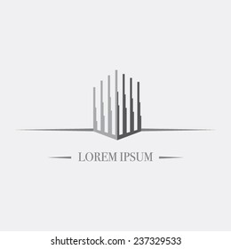 Vector Abstract Icon, Building Silhouette Isolated