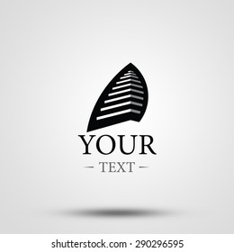 Vector Abstract Icon, Building Silhouette Isolated