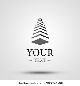 Vector Abstract Icon, Building Silhouette Isolated