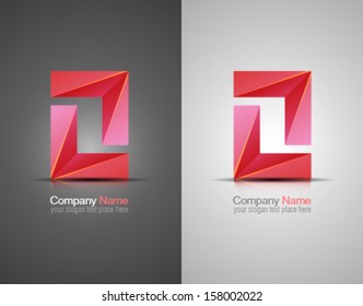 Vector abstract icon. Corporate identity. Design elements. Pink shapes.