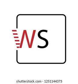 vector abstract icon design letter logo ws