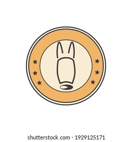 vector abstract icon of donkey head in circle on transparent background