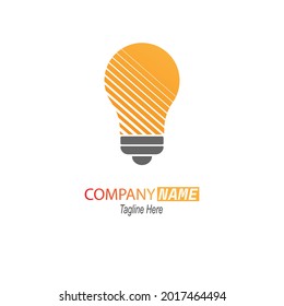 Vector abstract icon with a light bulb for a logo, sticker or brand, for websites and applications and creative design. Flat style