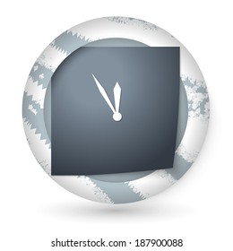 vector abstract icon with paper and clock