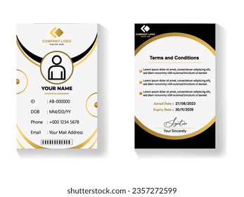 vector abstract id, badge template,corporate id card, office id card, illustration, front and back id card, template, professional, business, card, digital, marketing, 