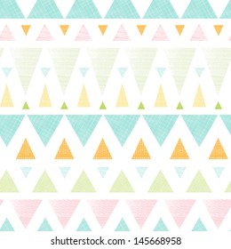 Vector abstract ikat triangles stripes seamless pattern background with hand drawn elements.