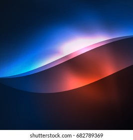 Vector abstract illuminated neon waves