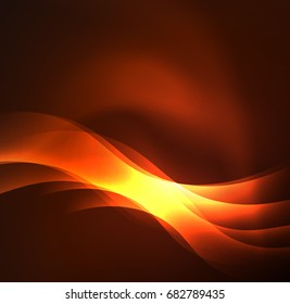 Vector abstract illuminated neon waves