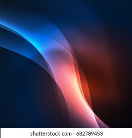 Ondas de néon iluminadas abstratas vetoriais