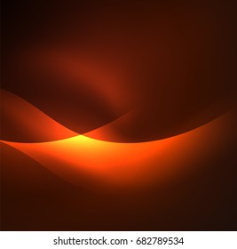 Vector abstract illuminated neon waves