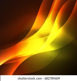 Vector abstract illuminated neon waves