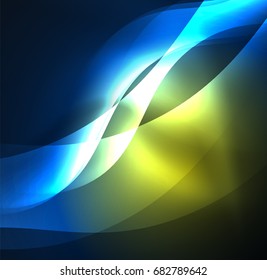Vector abstract illuminated neon waves