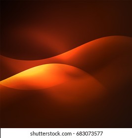 Vector abstract illuminated neon waves
