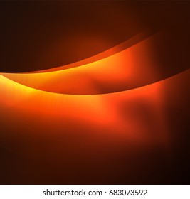 Vector abstract illuminated neon waves