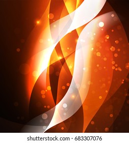 Vector abstract illuminated neon waves